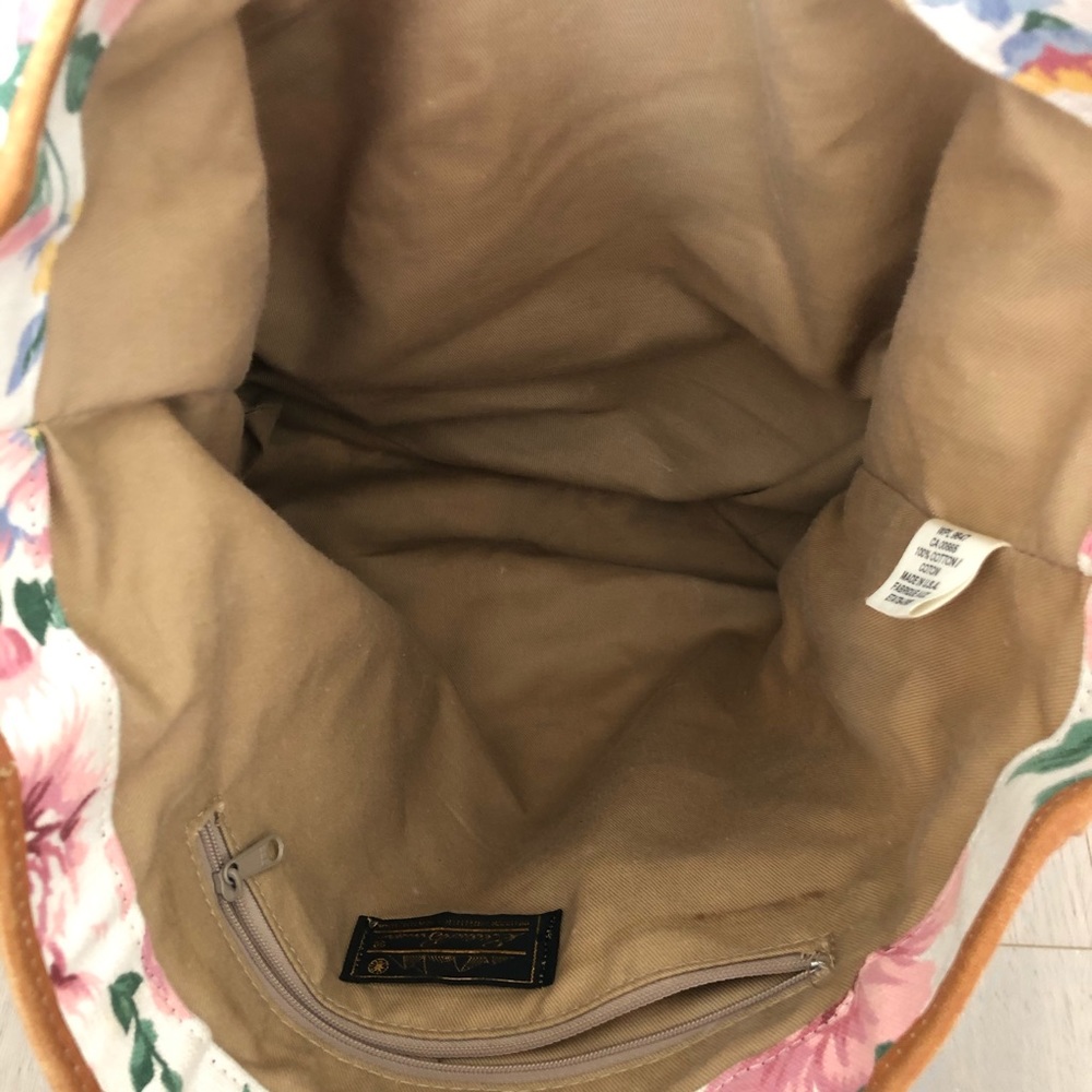 Floral Canvas Tote Bag in Cream and Pink - Picture 4 of 5